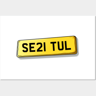 SE21 TUL Tulse Hill Number Plate Posters and Art